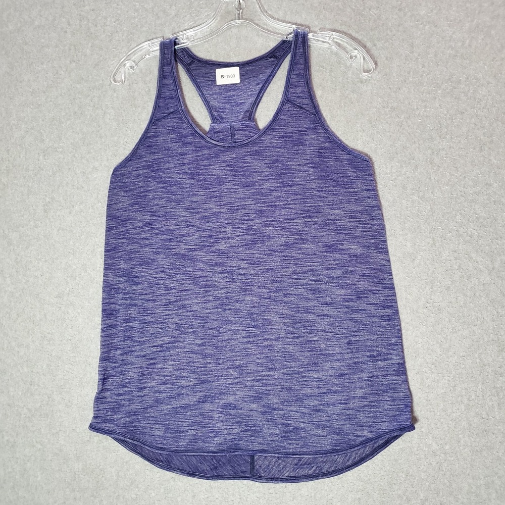 Lululemon Women Activewear Top 6 Purple Heather Racerback Logo Performance